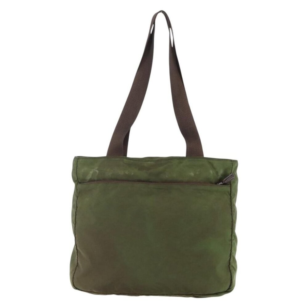 PRADA Tote Bag Nylon Khaki Silver Auth - Picture 3 of 15